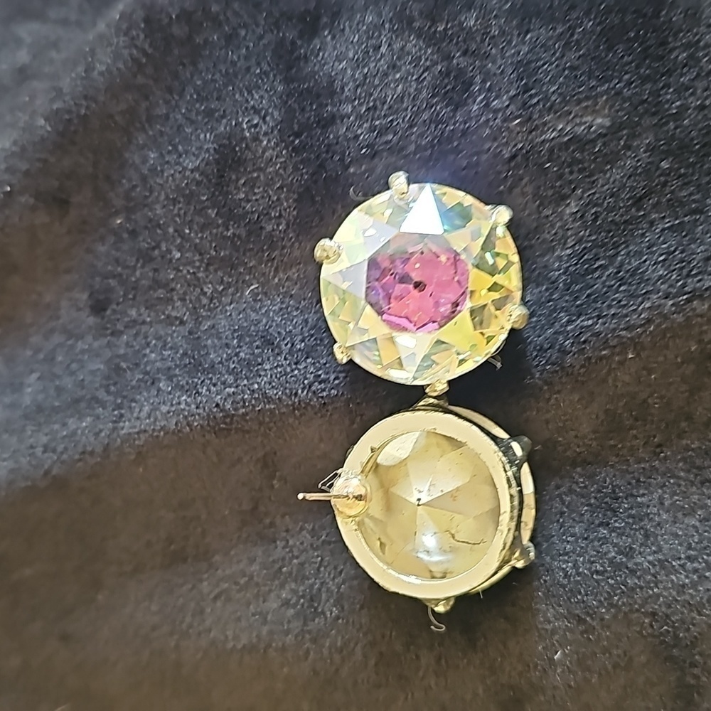 vintage iridescent crystal earings.